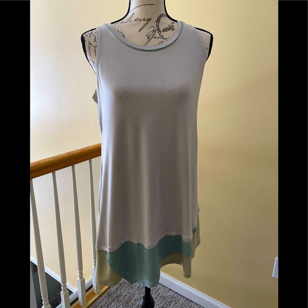 LOGO tunic tank top with layering detail